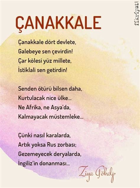 Çanakkale Zaferi ile ilgili yazılmış 10 şiir .